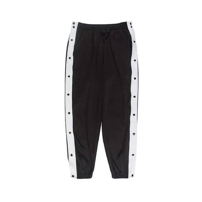 Fully Open Buttoned Foot-Breasted Pants Side Row Basketball Pants Buttoned Pants Sports Pants Trousers Training Uniforms Men
