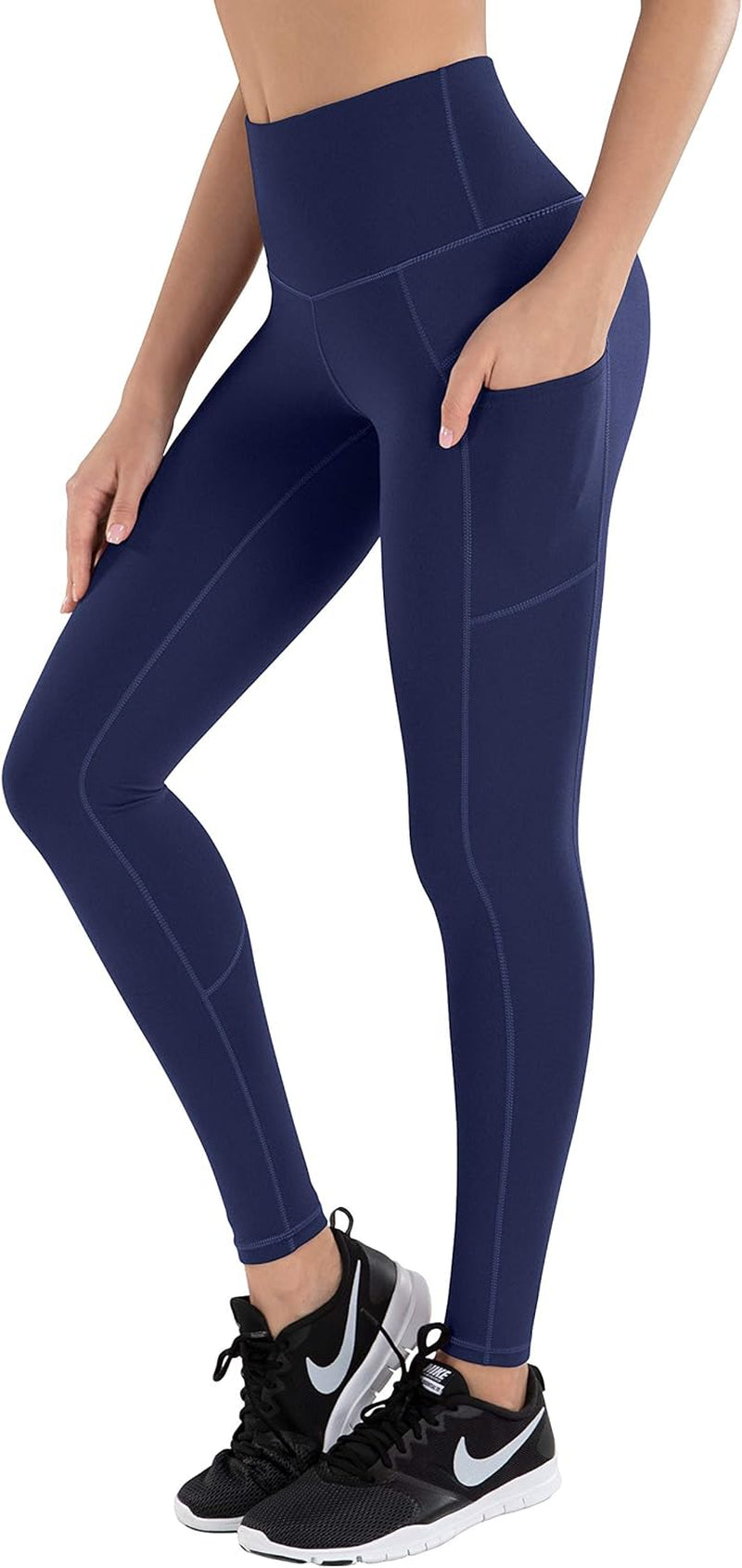 High Waisted Leggings with Pockets for Women: Lifesky Women'S Spandex 4-Way Stretch Workout Yoga Pants - Tummy Control Buttery Soft Athletic Workout Butt Leggings