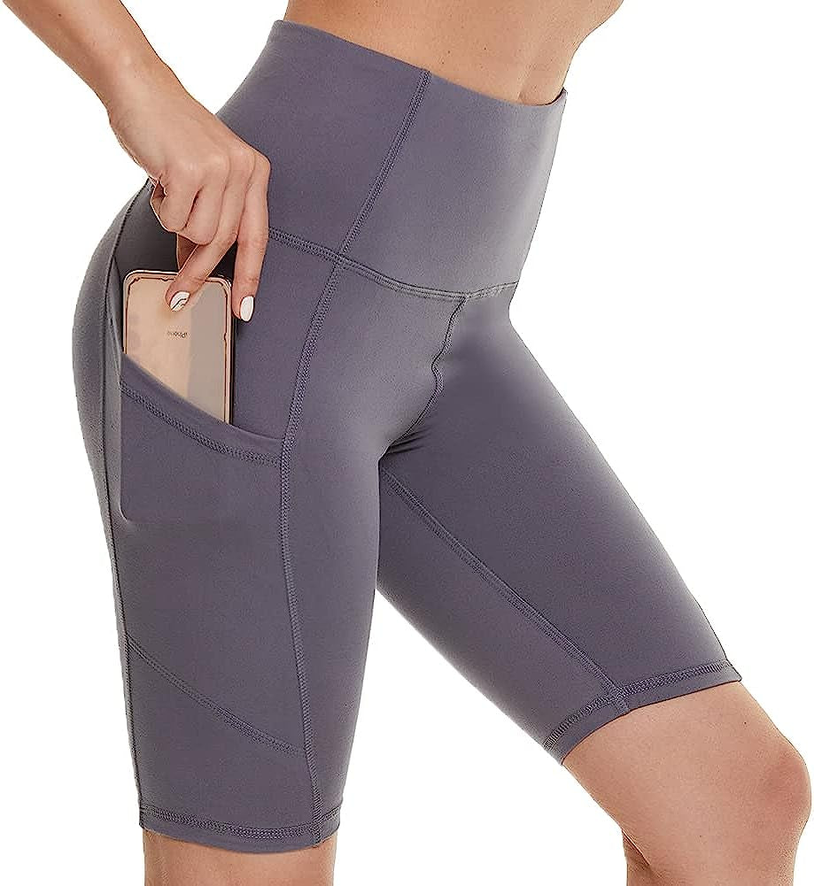 Yoga Shorts for Women – 5" High Waisted Biker Shorts with Pockets for Workout, Training, Running