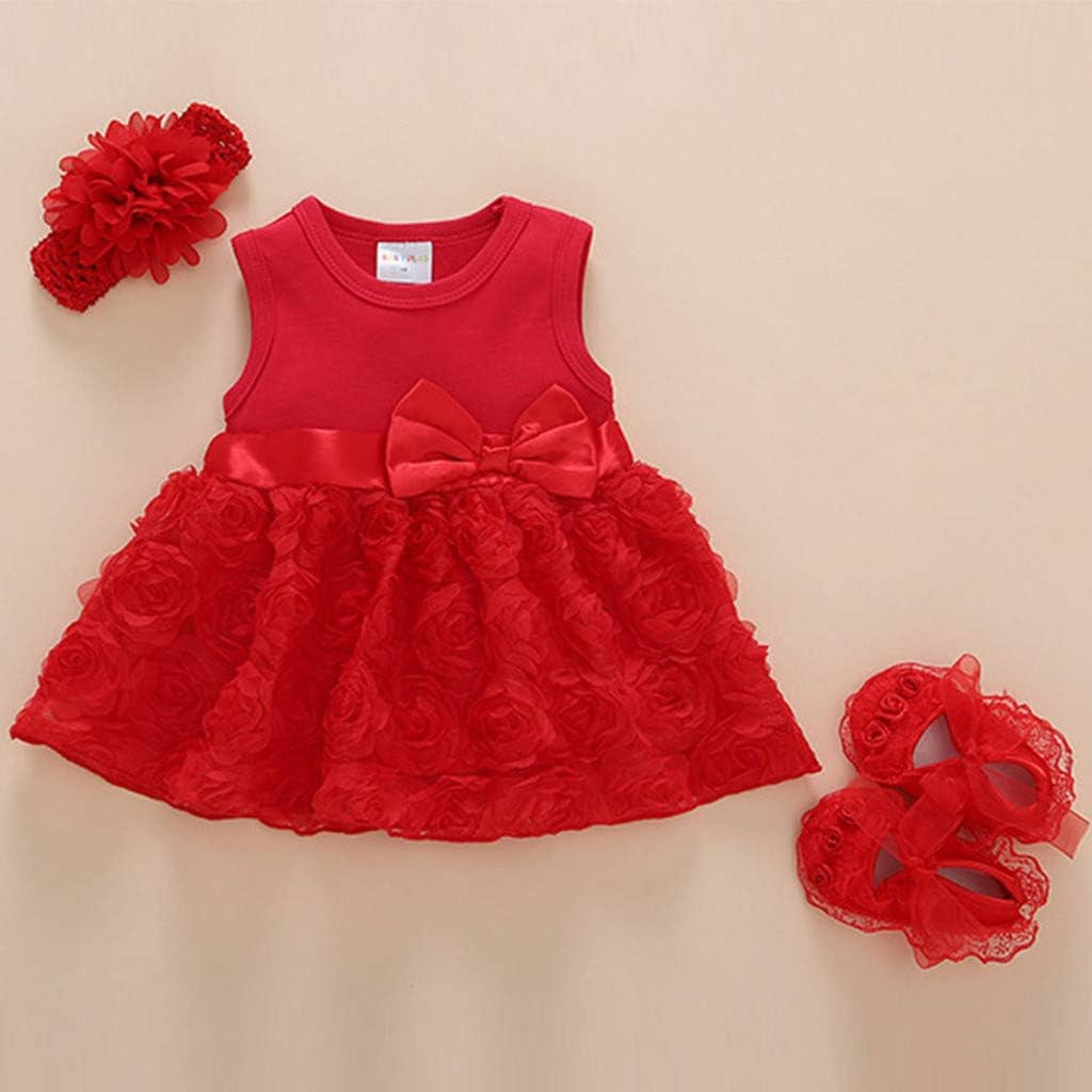 Infant Baby Girl Summer Outfits Clothes 3-24 Months Sleeveless Bowknot Flower Princess Dress Shoes Shoes